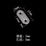 Steel straight plate No.1: length 37 mm, width 16 mm, thickness 2 mm