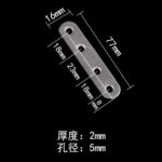 Steel straight plate, size No.4, measuring 77 mm in length, 16 mm in width, and 2 mm in thickness.
